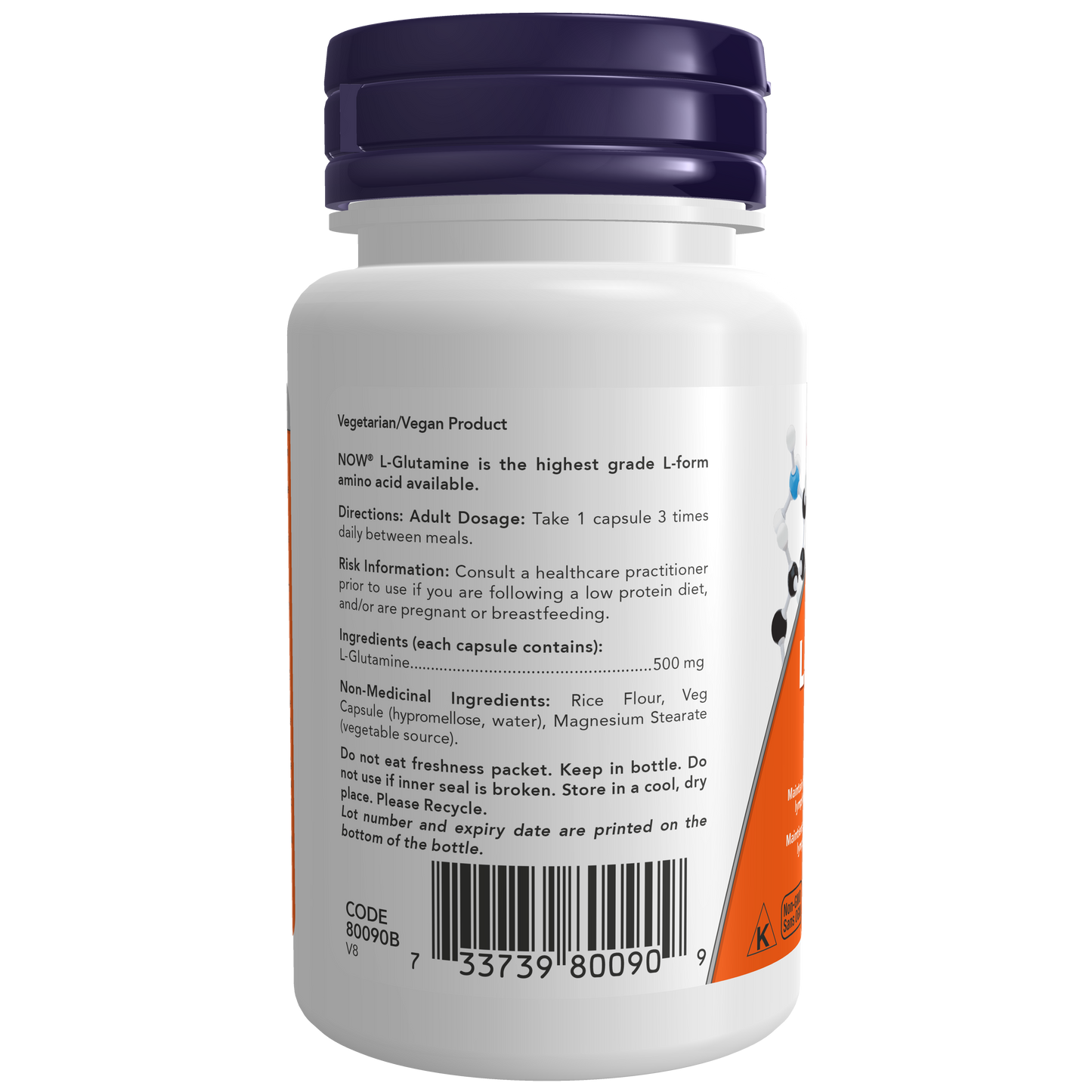 Now- L-Glutamine 500 mg 120 caps