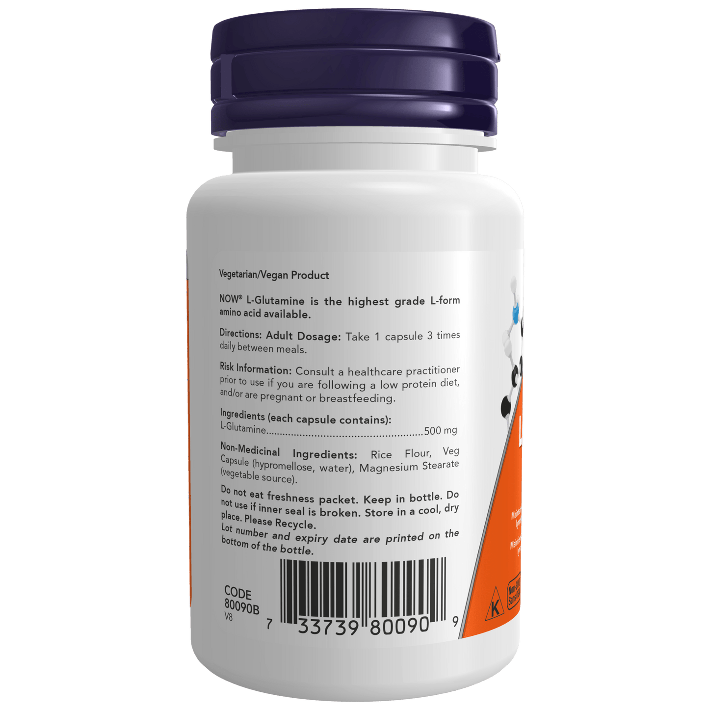 Now - L - Glutamine 500 mg 120 caps - PeakPro Performmance Supplements