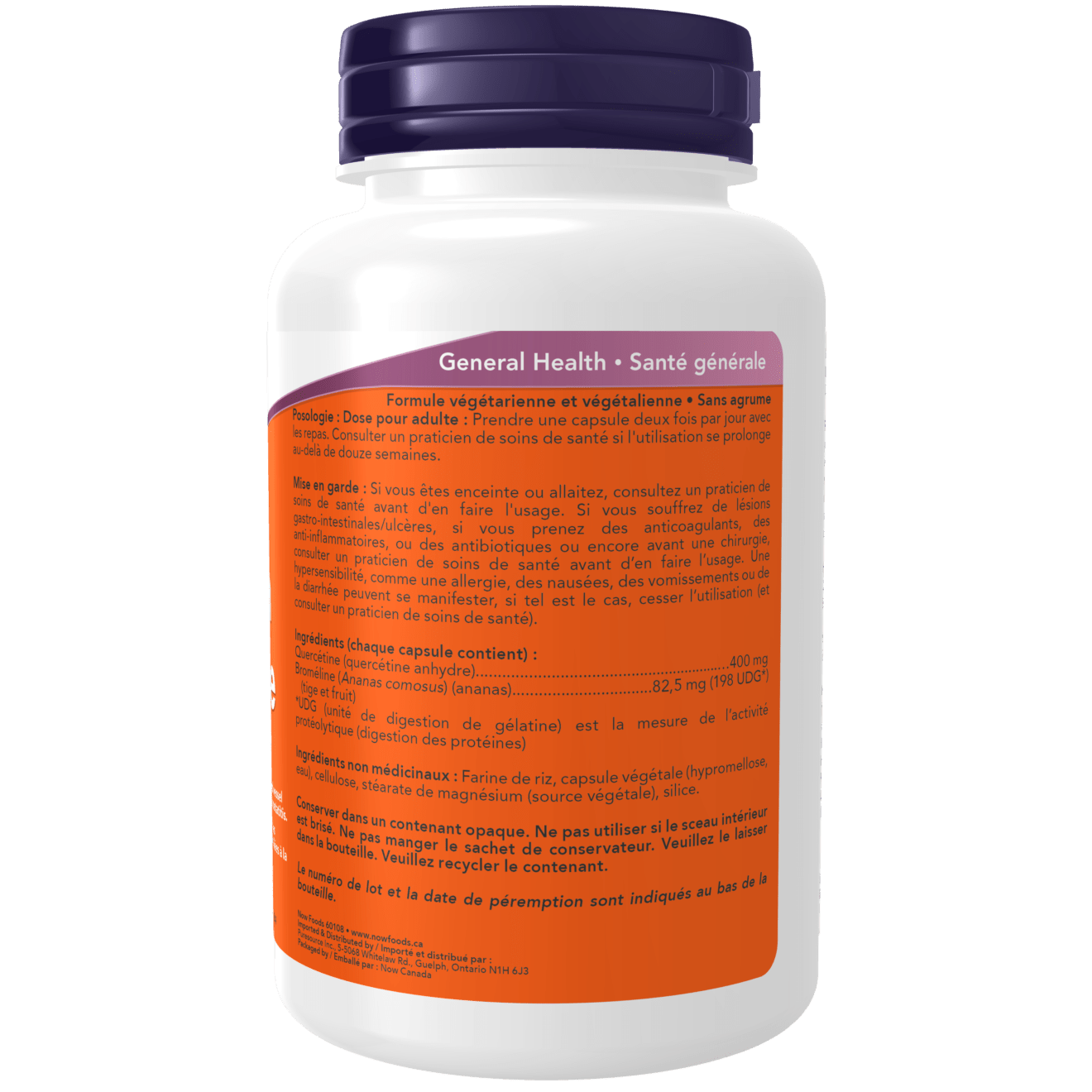 Now Quercetin with Bromelain 120 Veg Capsules - PeakPro Performmance Supplements