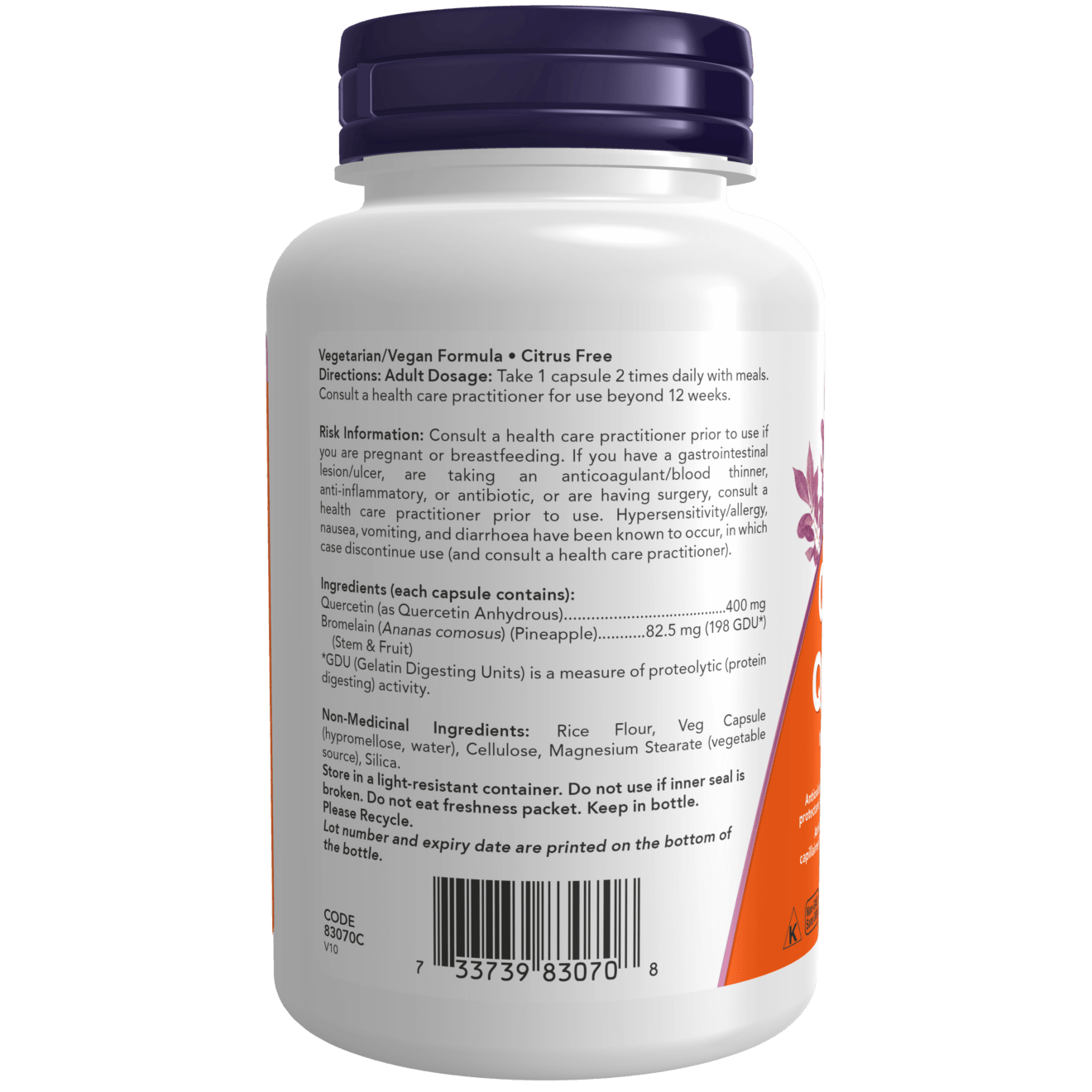 Now Quercetin with Bromelain 120 Veg Capsules - PeakPro Performmance Supplements