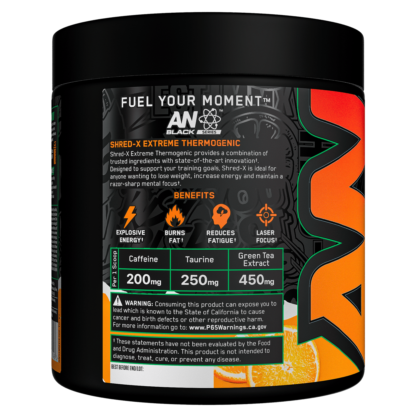 ShredX Extreme Thermogenic powder Tang Orange - PeakPro Performmance Supplements